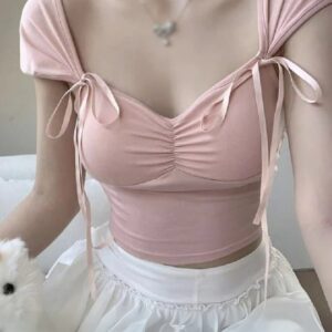 SHORT SLEEV PINK STRAP