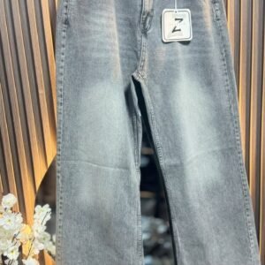 Denim wide leg gris